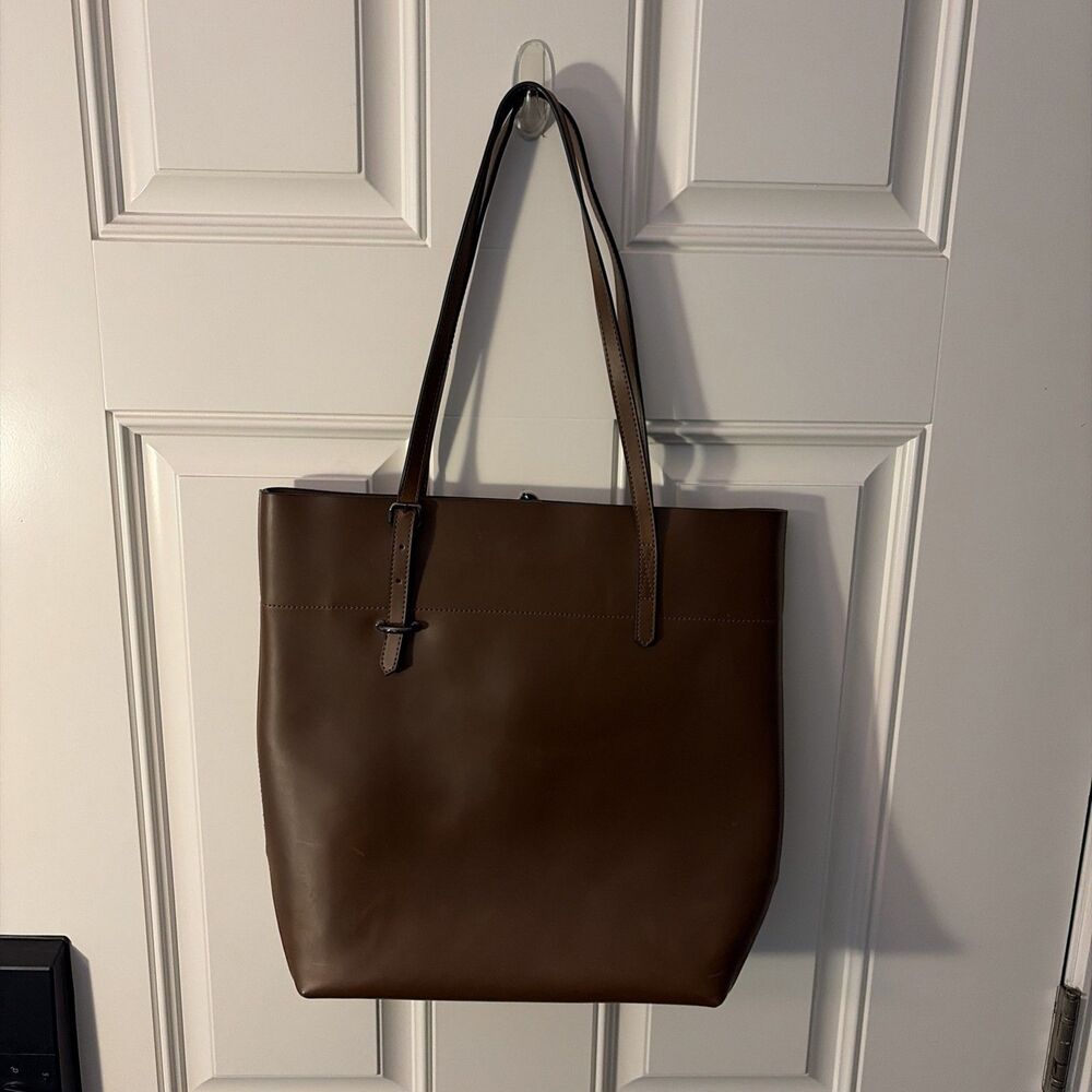 Large genuine leather handbag Dark Brown Coffee Color